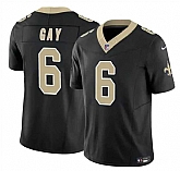Men & Women & Youth New Orleans Saints #6 Willie Gay Black 2023 F.U.S.E. Vapor Limited Football Stitched Jersey